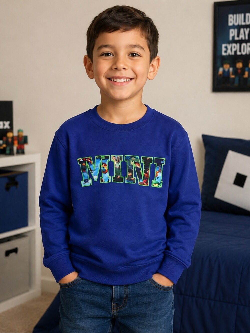 Roblox Bamboo Mini Pullover Crewneck Boys Size 7/8 NWOT